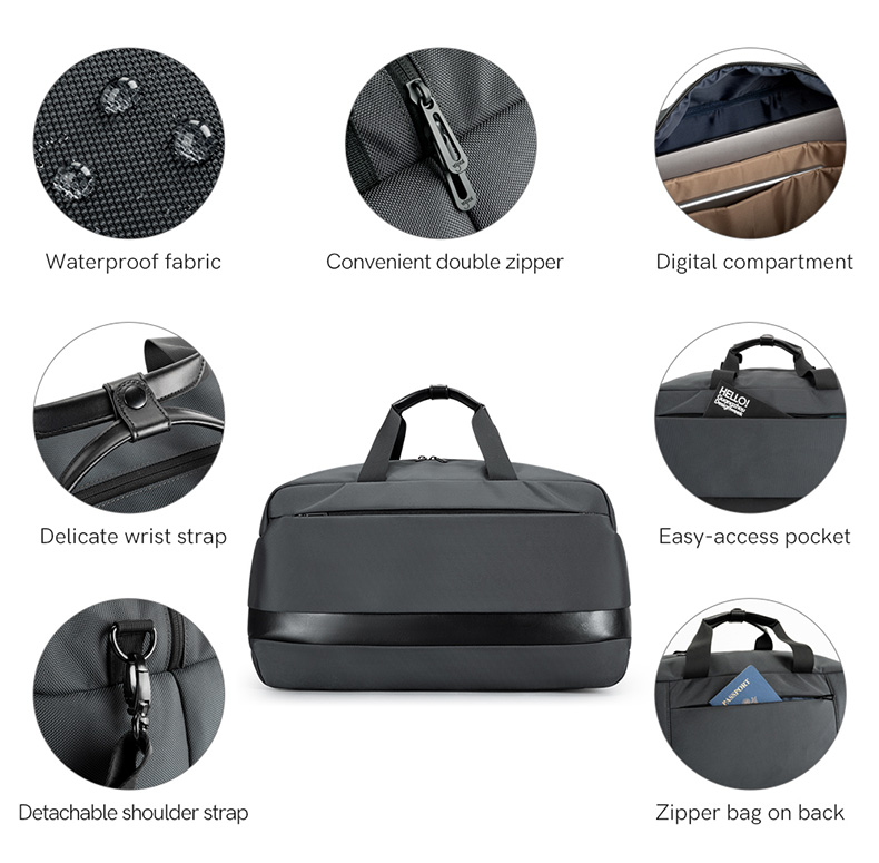 Wholesale Smart Black Hand Duffle Bag - Kingsons K9983W