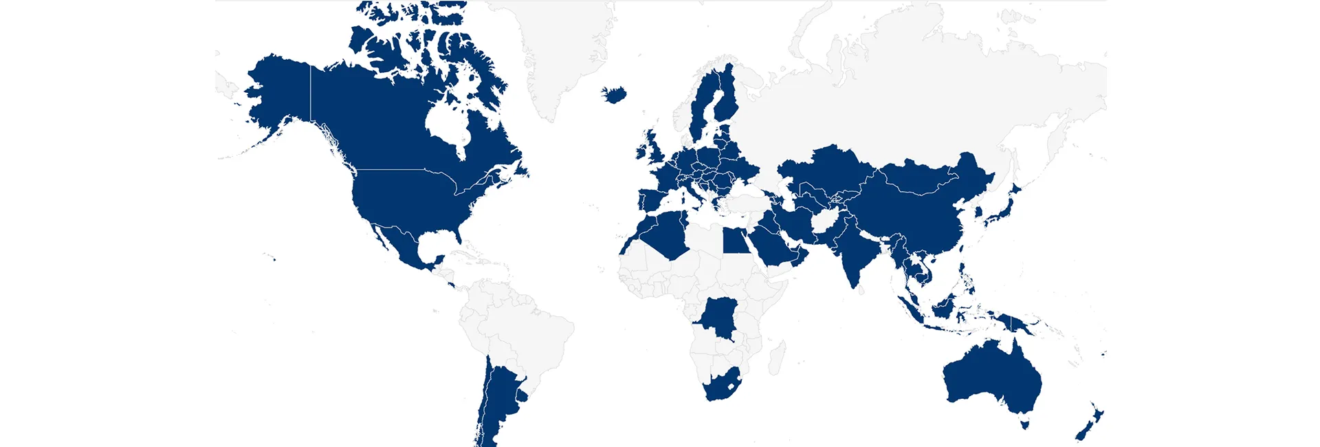 World map highlighting countries where Kingsons products are distributed